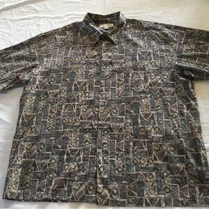 Tori Richard Men's Abstract Pattern Shirt - Black and Gray, Excellent Condition